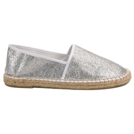 Cm Paris Espadrilles in Glitzer-Silber grau
