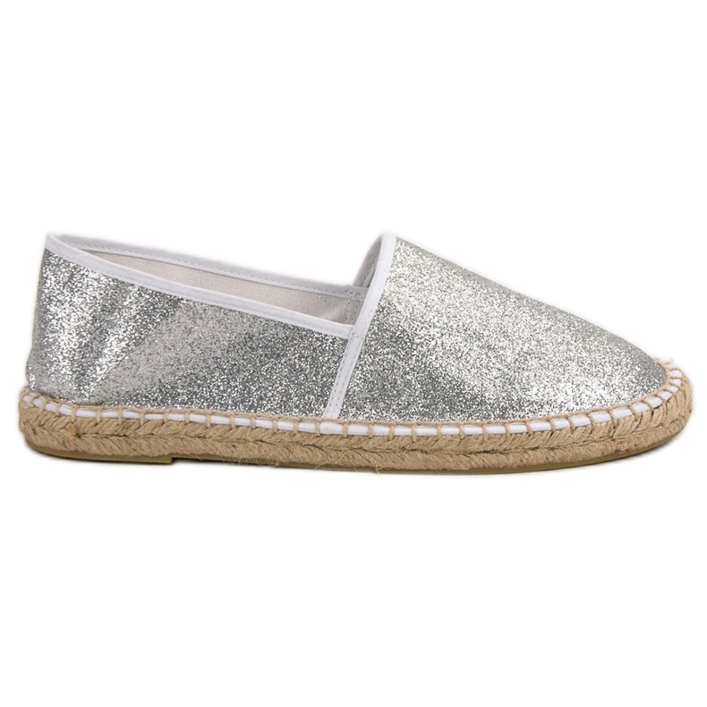 Cm Paris Espadrilles in Glitzer-Silber grau