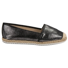 Lucky Shoes Schwarze Glitzer-Espadrilles