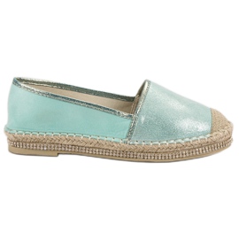 Lucky Shoes Mint-Espadrilles mit Kristallen grün