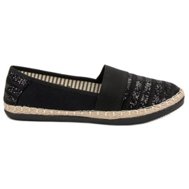 Kayla Glänzende Espadrilles schwarz