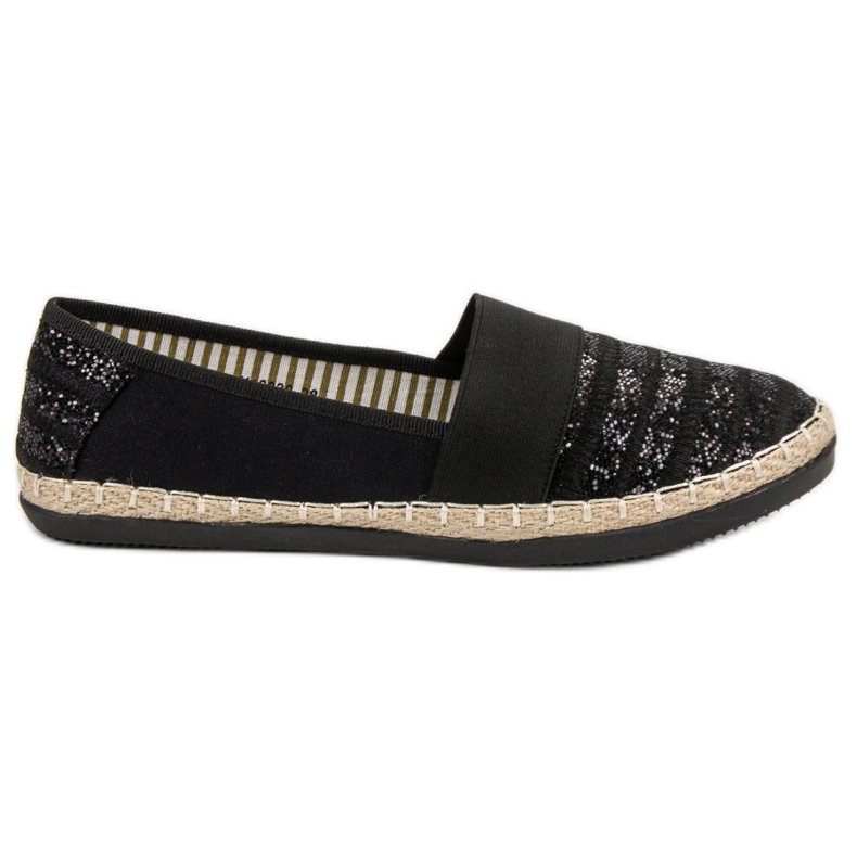 Kayla Glänzende Espadrilles schwarz