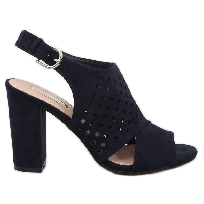 Marineblaue Sandalen mit Lochmuster WED557 Azul navy blau