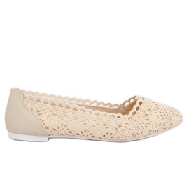 Beige durchbrochene Ballerinas 4701 Beige