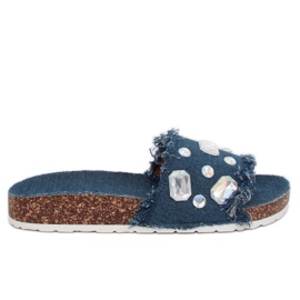 CK100 D.BLUE marineblaue Jeans Hausschuhe