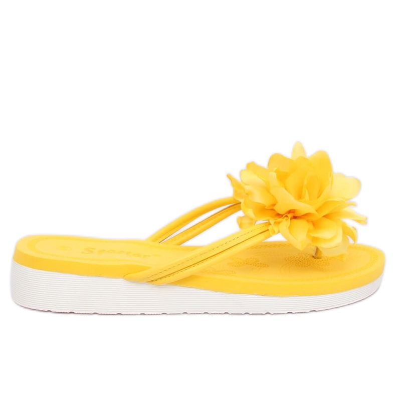 Gelbe Flip-Flops mit Blume CK103 Gelb