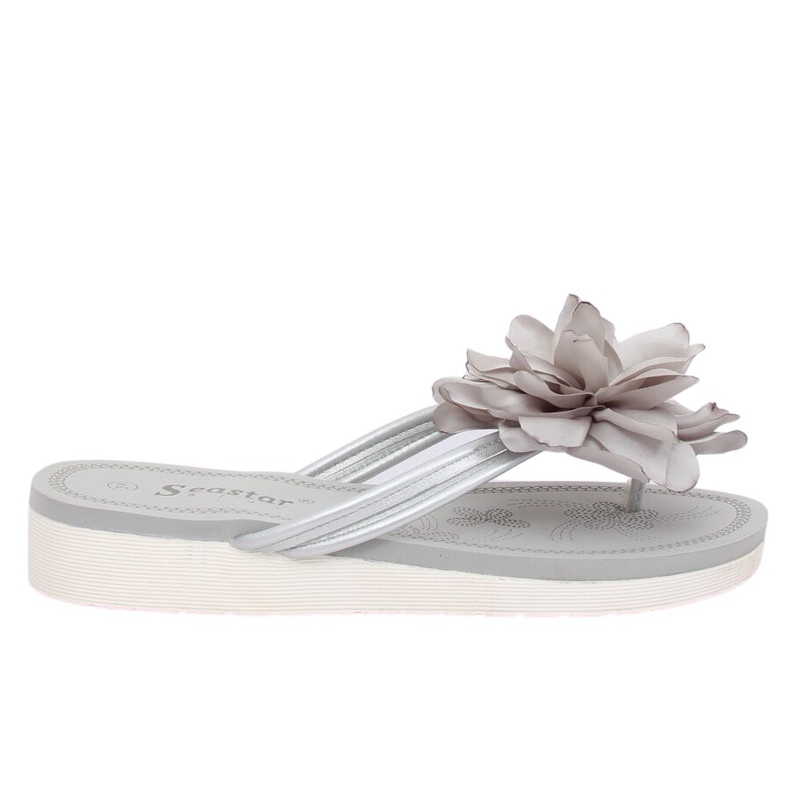 Graue Flip-Flops mit Blume CK103 Grau