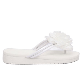 Weiße Flip-Flops mit Blume CK103 Weiß