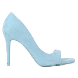 Pumps mit offenem Finger blau G70270 Blau