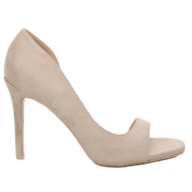 Pumps mit offenem Finger beige G70270 Beige