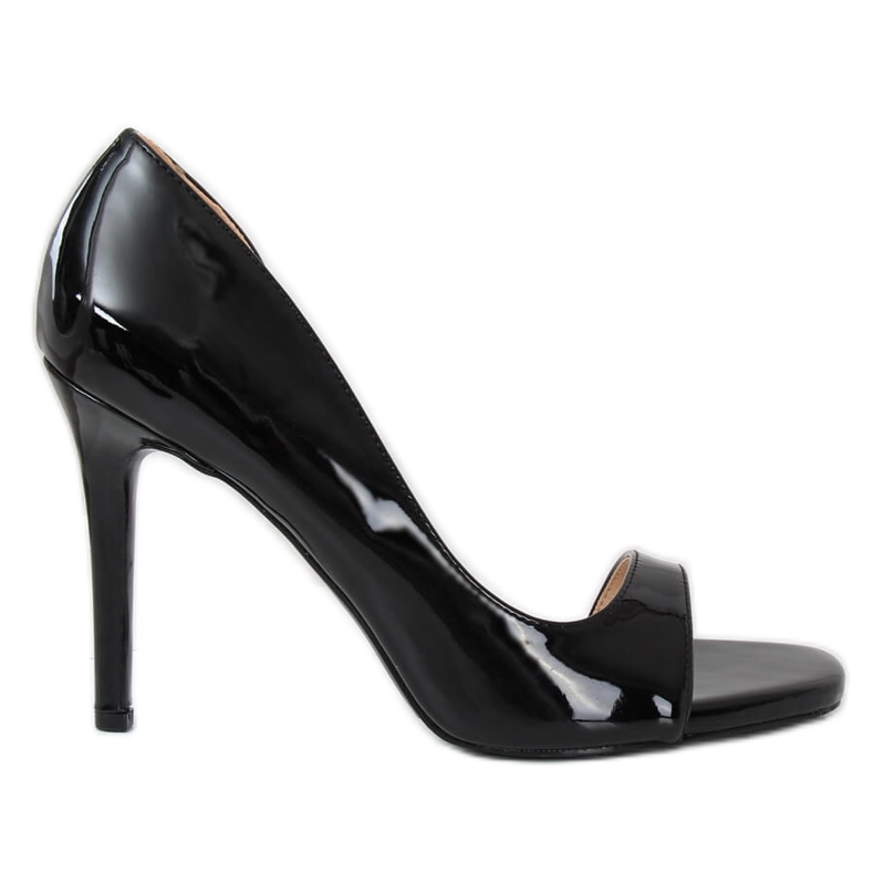 Schwarze Pumps mit offener Zehenpartie G70273 Schwarz