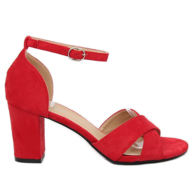 Red FH-3M26 Rote Sandalen am Pfosten