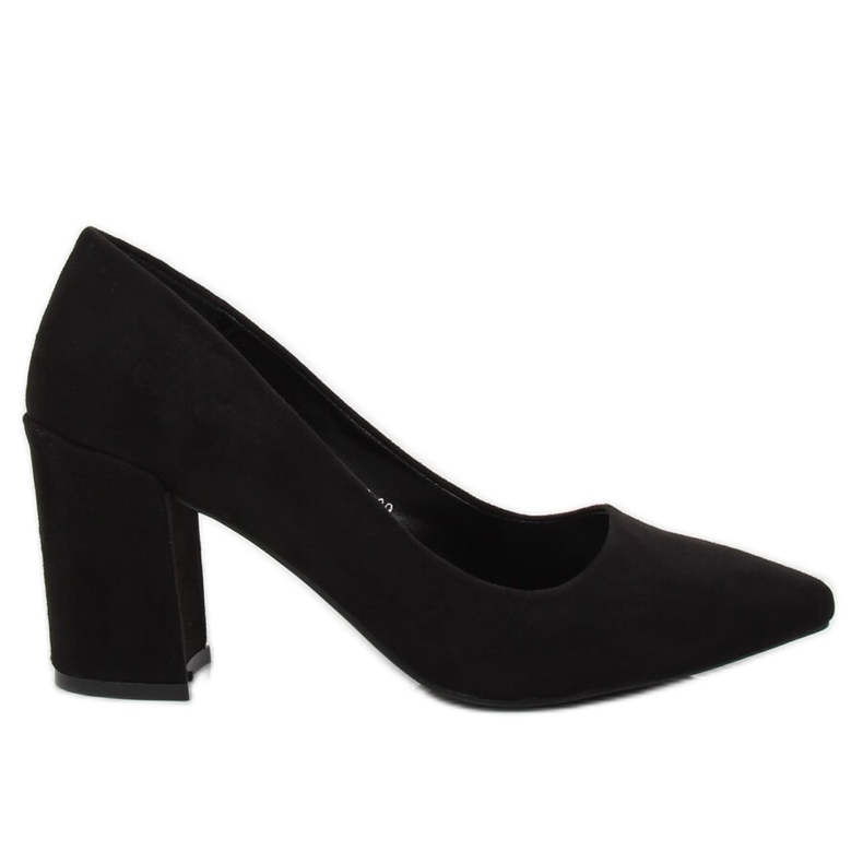 Pumps mit weiten Absätzen schwarz LE060P Black