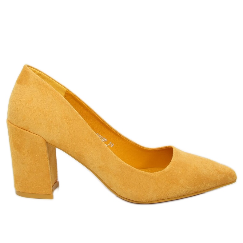 Pumps mit weiten Absätzen Gelb LE060P Gelb