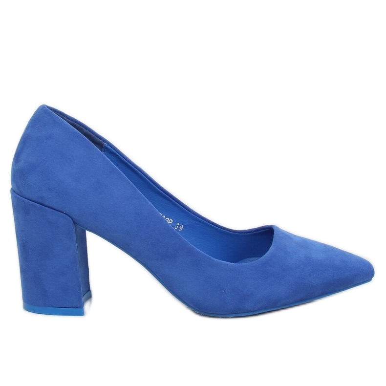 Pumps mit weiten Absätzen Kobalt LE060P Blau