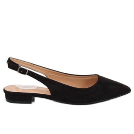 Schwarze Ballerinas mit hohem Absatz H9022 Negro