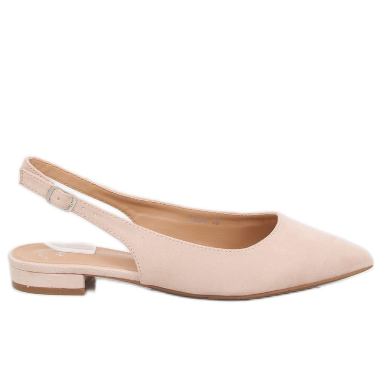 Beige Ballerinas mit offenem Absatz