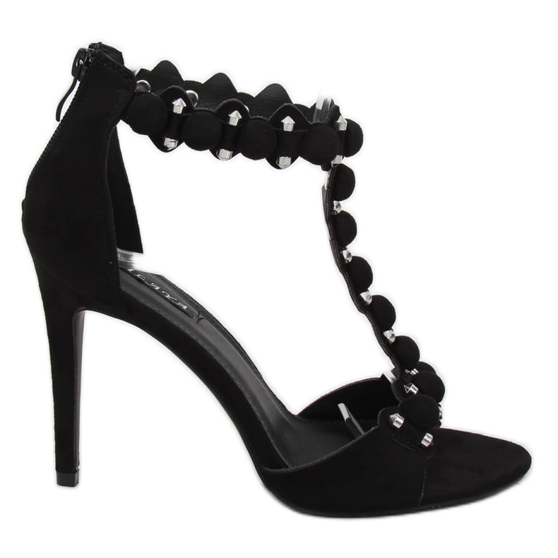 Schwarze Sandalen auf hohem Absatz GH-5A5733 Schwarz