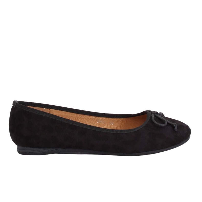 Schwarze Damen Ballerinas mit Leopardenmuster H9021 Negro