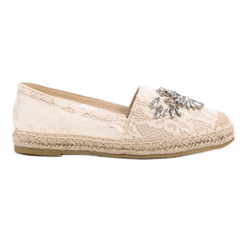 Bestelle Espadrilles aus Spitze mit Ornamenten braun