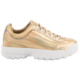 Holo gold lackierte Sneakers golden