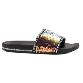 Seastar Pailletten Hausschuhe mehrfarbig gelb