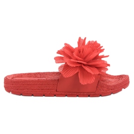 Seastar Rote Hausschuhe mit Blumen