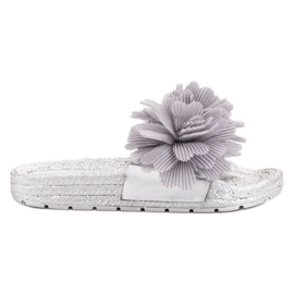 Seastar Graue Hausschuhe mit Blumen