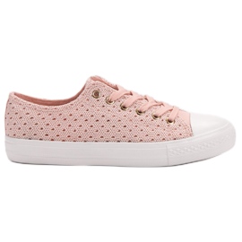 Rosa Textil-Sneakers