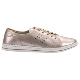 Kylie Schnürschuhe aus Leder golden