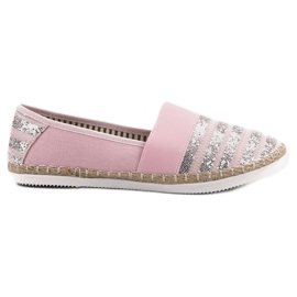Kayla Glänzende Espadrilles rosa