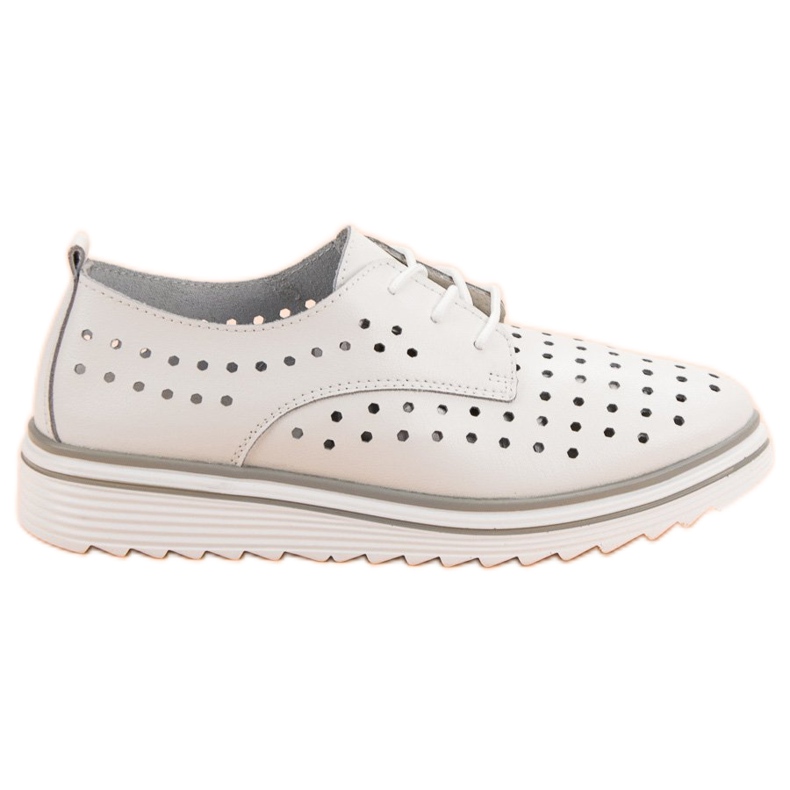 Kylie Durchbrochene Lederschuhe weiß