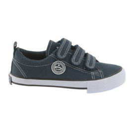 American Club marineblaue Sneakers mit Klettverschluss weiß navy blau