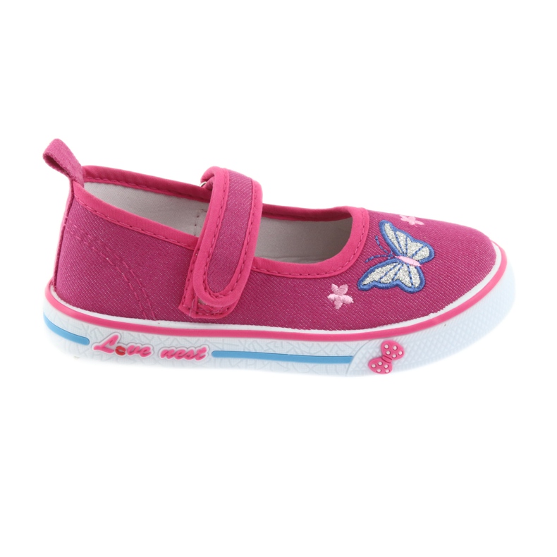 Atletico rosa Ballerinas Sneakers, Ledereinsatz blau