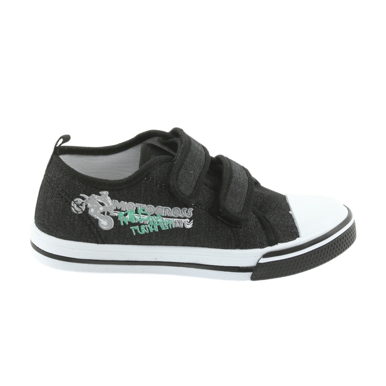 Schwarze Motocross-Sneaker Atletico 1809 mit Klettverschluss