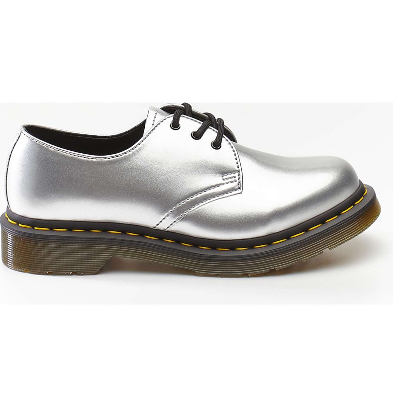 Dr. Martens 1461 Vegan Chrome Silber Chromlack Metallic grau