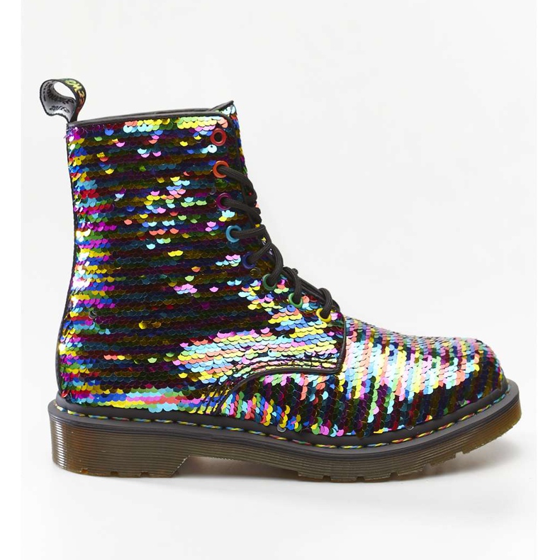 Dr. Martens 1460 Pascal Sequin Rainbow Multi Silber schwarz