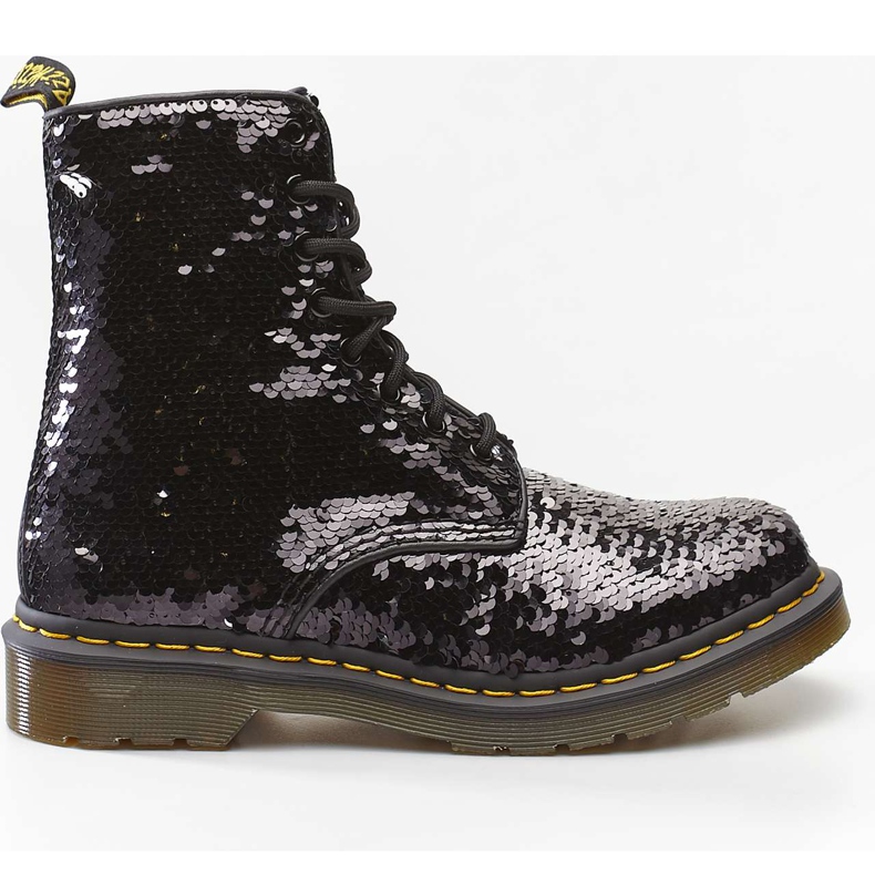 Dr. Martens 1460 Pascal Reversible Sequin Schwarzes Silber