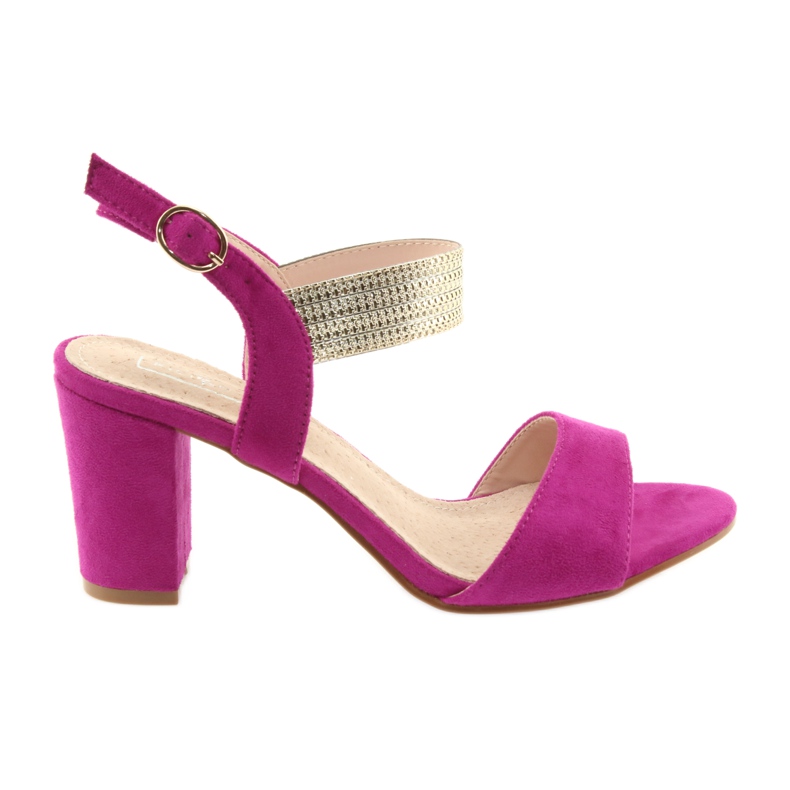 Sandalen auf dem Posten von Filippo DS817 fuchsia / gold rosa gelb