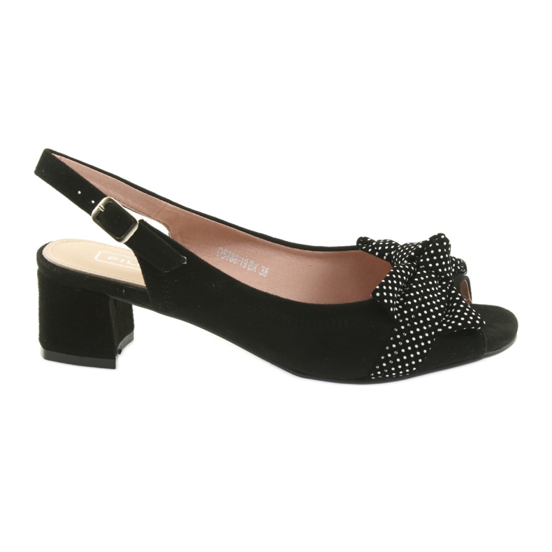 Schleifensandalen Filippo 788 schwarz / Punkte weiß