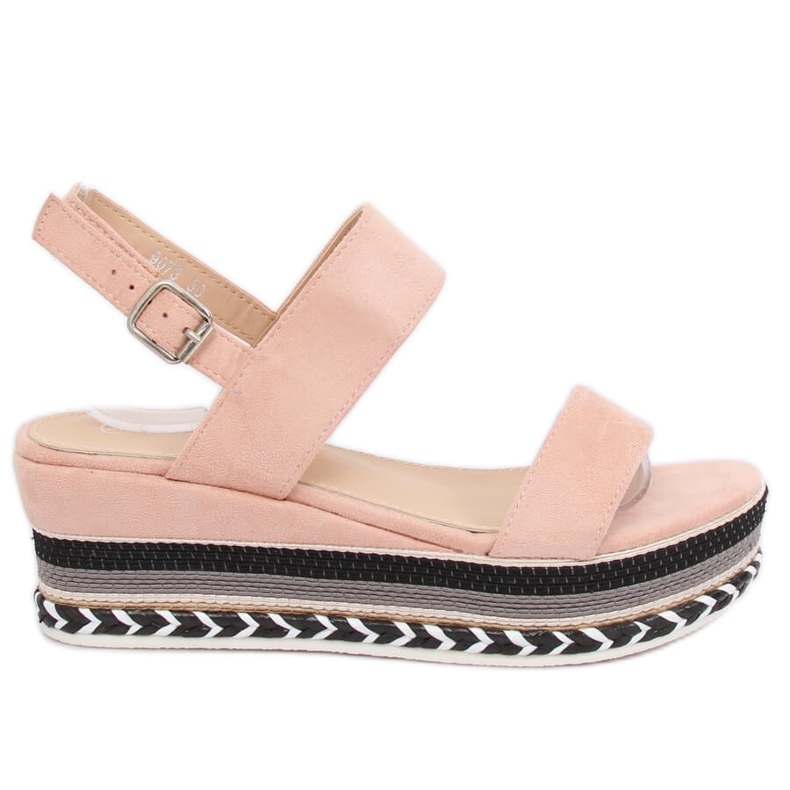 Sandalen mit hohen Sohlen pink 9073 Pink rosa