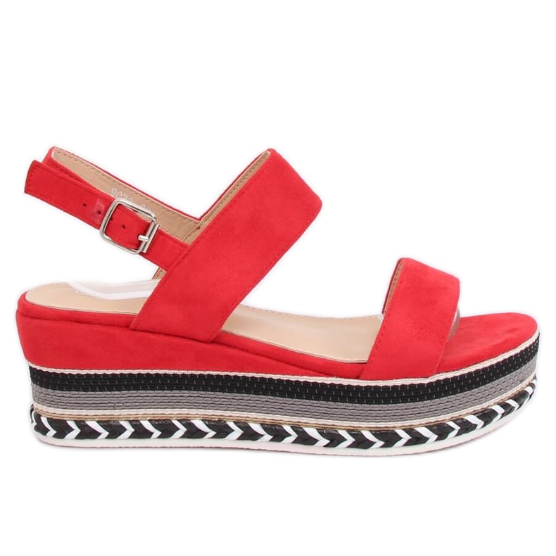 Sandalen mit hohen Sohlen rot 9073 Rot