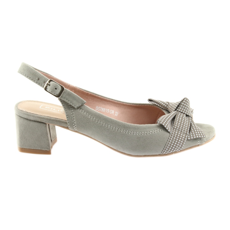 Sandalen Schleife Filippo 788 grau / Punkte