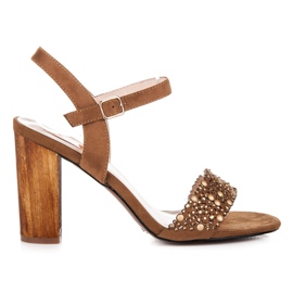 Beauty Girl'S Durchbrochene Sandalen auf High Heels braun