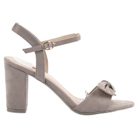 Jumex Wildledersandalen mit Schleife grau