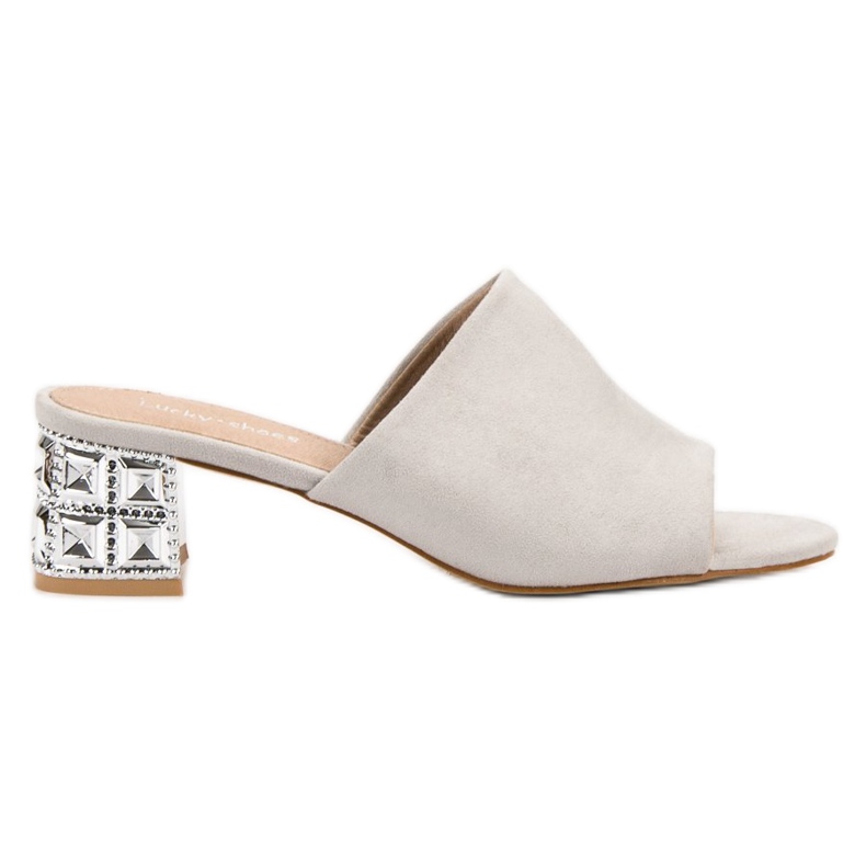 Lucky Shoes Hochhackige Sandalen aus Wildleder grau