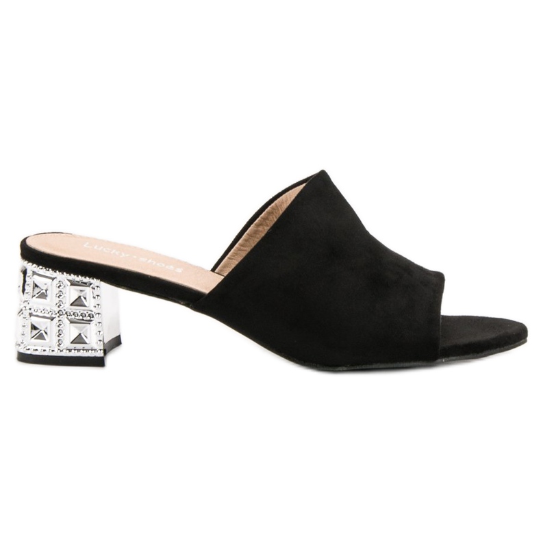 Lucky Shoes Hochhackige Sandalen aus Wildleder schwarz