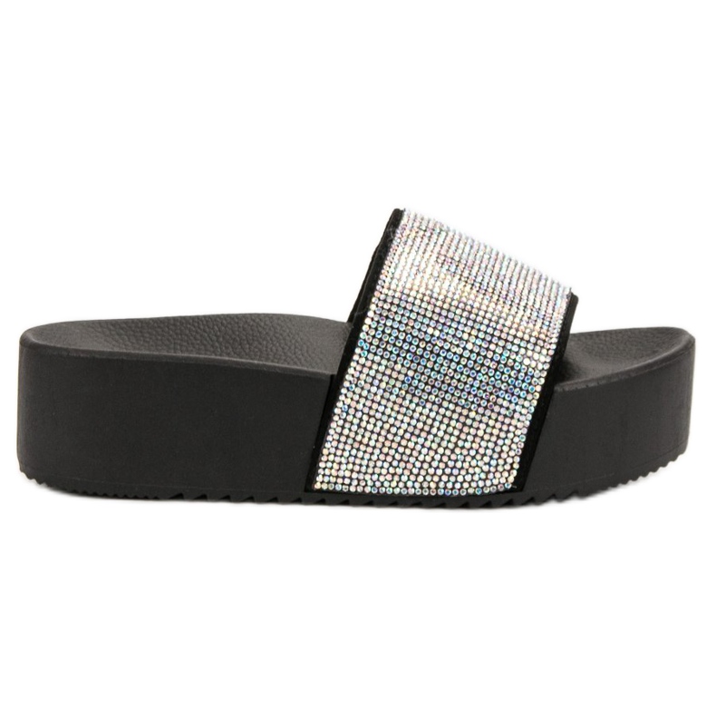 Marquiz Modische Hausschuhe auf der Plattform schwarz grau