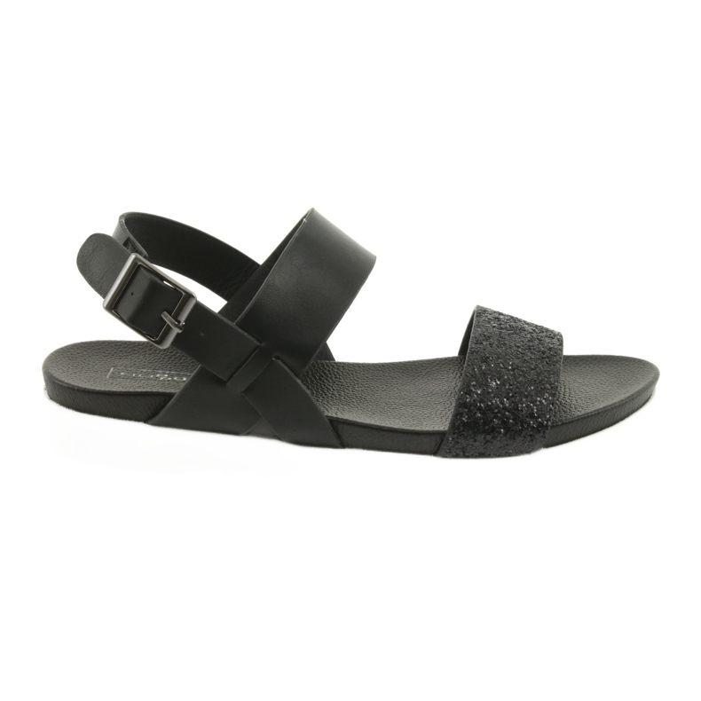 Bequeme schwarze Filippo 685 Sandalen mit Glitzer