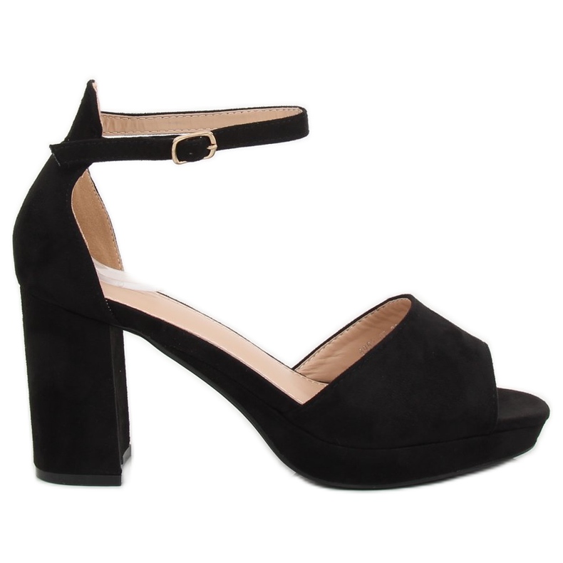 Schwarze Sandalen mit hohen Absätzen 6952-GL Schwarz